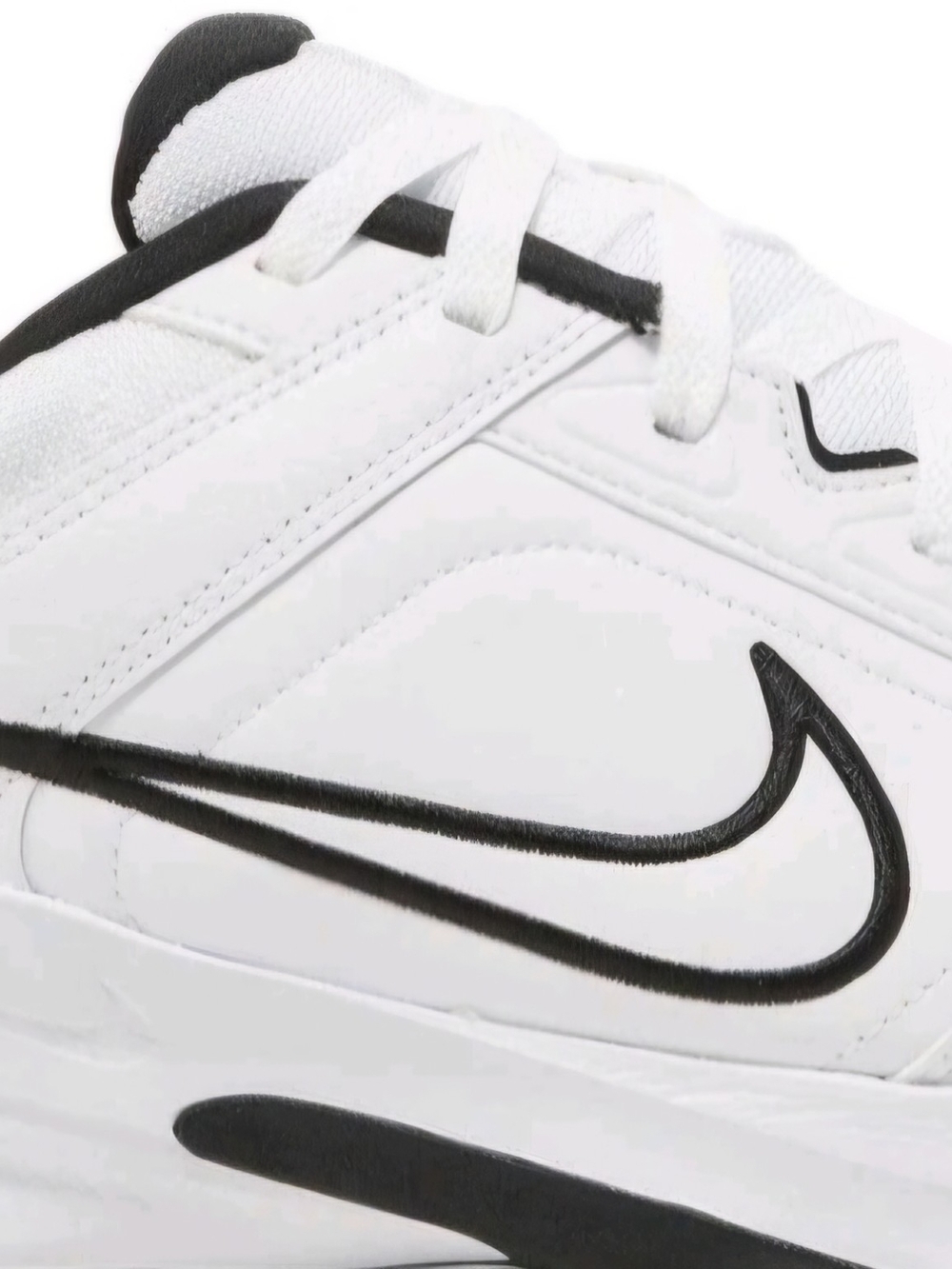 Nike White Black Swoosh Low-Top Comfort Work Out Cross Trainer Sneaker Unisex